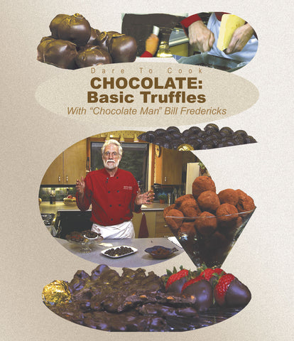 Seven different truffles in Dare to Cook's Basic Truffles with Chocolate Man Bill Fredericks.