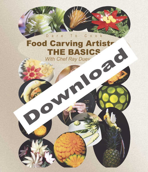 Dare To Cook Food Carving Artistry, The Basics w/ Chef Ray Duey shows several ways to carve more designs.