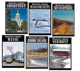 Discoveries America New England States 6 DVD Collection explores Maine, New Hampshire, Vermont, Massachusetts, Rhode Island and Connecticut.