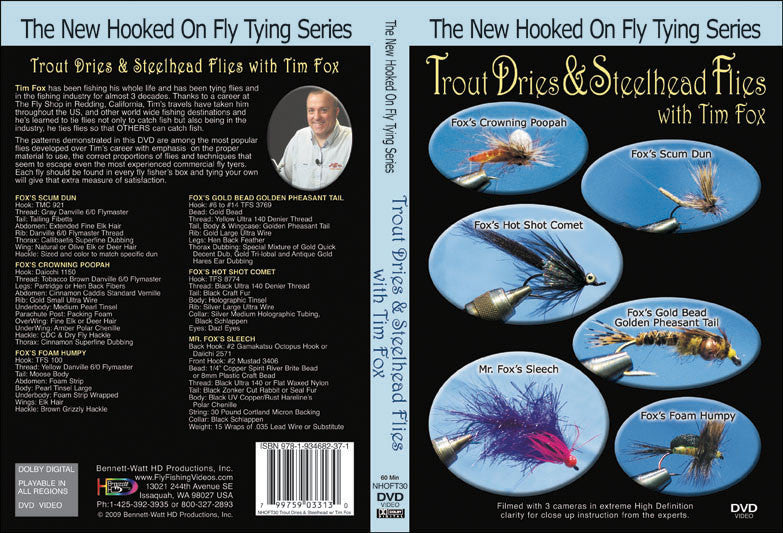 Trout Dries and Steelhead Flies with Tim Fox How to DVD – Bennett